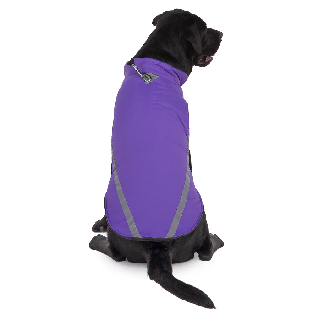 Giacca Invernale Cani Fodera Morbida in Pile Extra Calda - Cappotto Animali Domestici Escursionismo Gilet Leggero Riflettente Cani di Taglia Piccola, Media e Grande,Viola