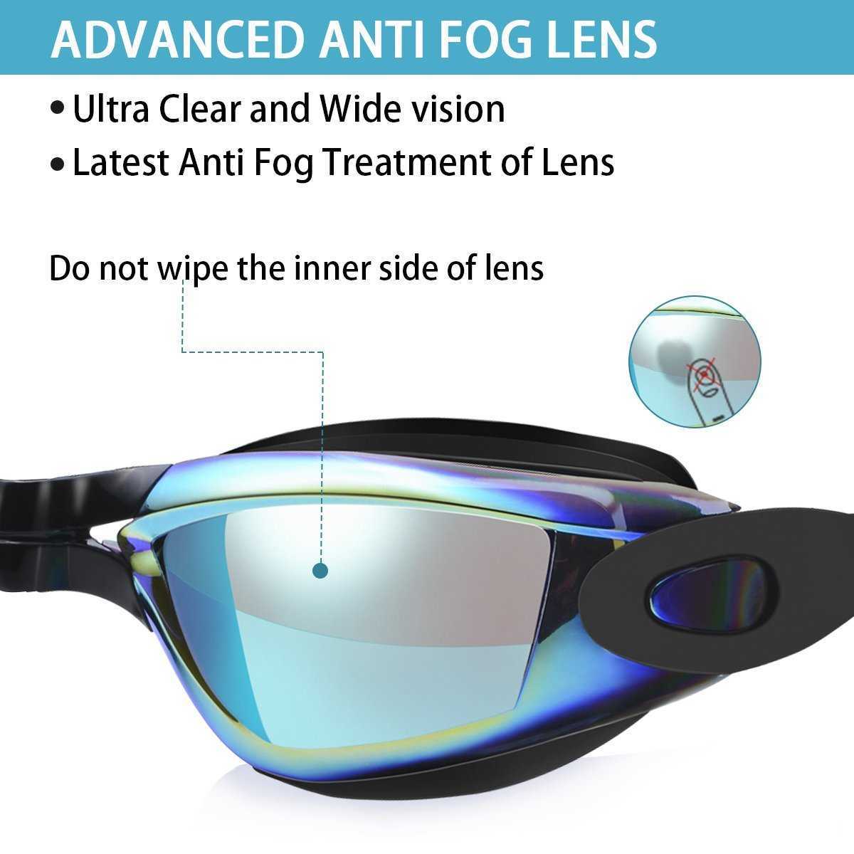 Professional goggles hat anti fog UV silicone swimming case with nose ear buckle suitable for men and women's sports glasses P230601