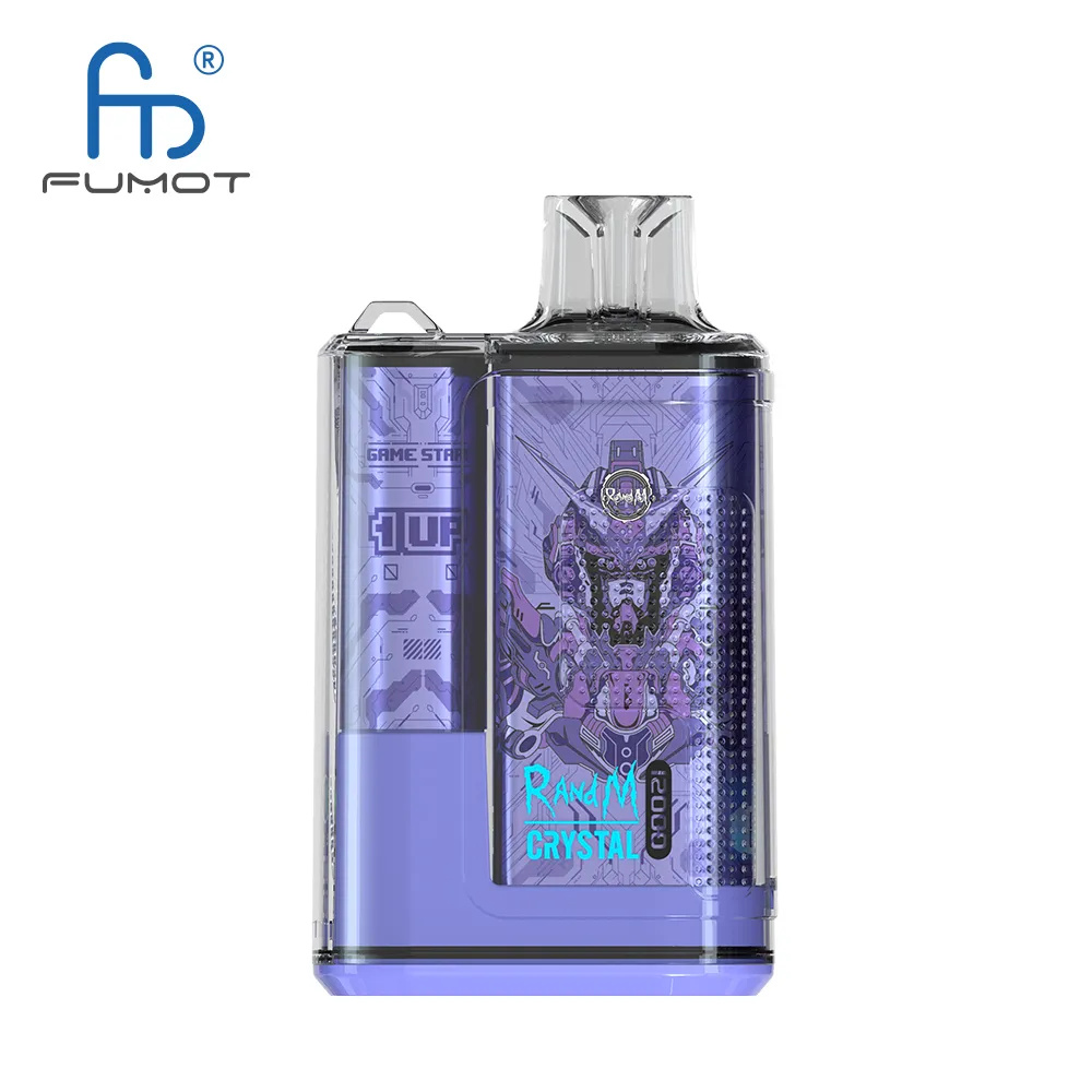 오리지널 랜드 vape fumot randm crystal 12000 퍼프 12k 일회용 vape 650mAh 충전식 배터리 디스플레이 메쉬 코일 20ml 퍼프 12000을 가진 2% 3% 5% e 담배