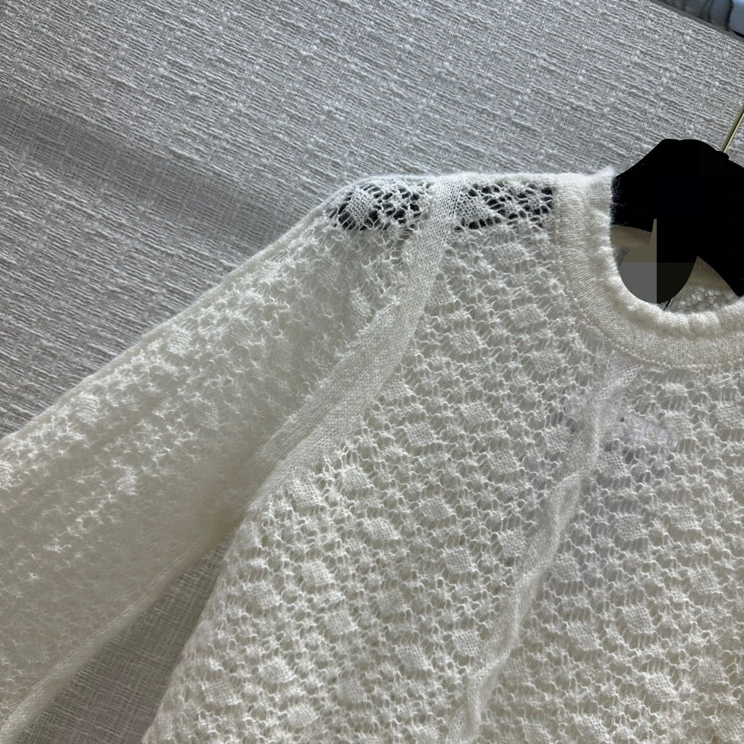 1106 2023 Autunno Marca stesso stile maglione bianco manica lunga girocollo pullover vestiti delle donne di alta qualità delle donne weilanQ188