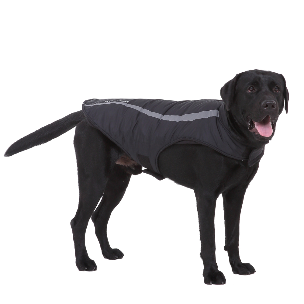 Ropa para Perros Chaleco Impermeable Chaqueta para Perros con Correa, Abrigo para Mascotas para Senderismo Suéter Reflectante Resistente al Agua para pequeños, medianos y Grandes,Negro