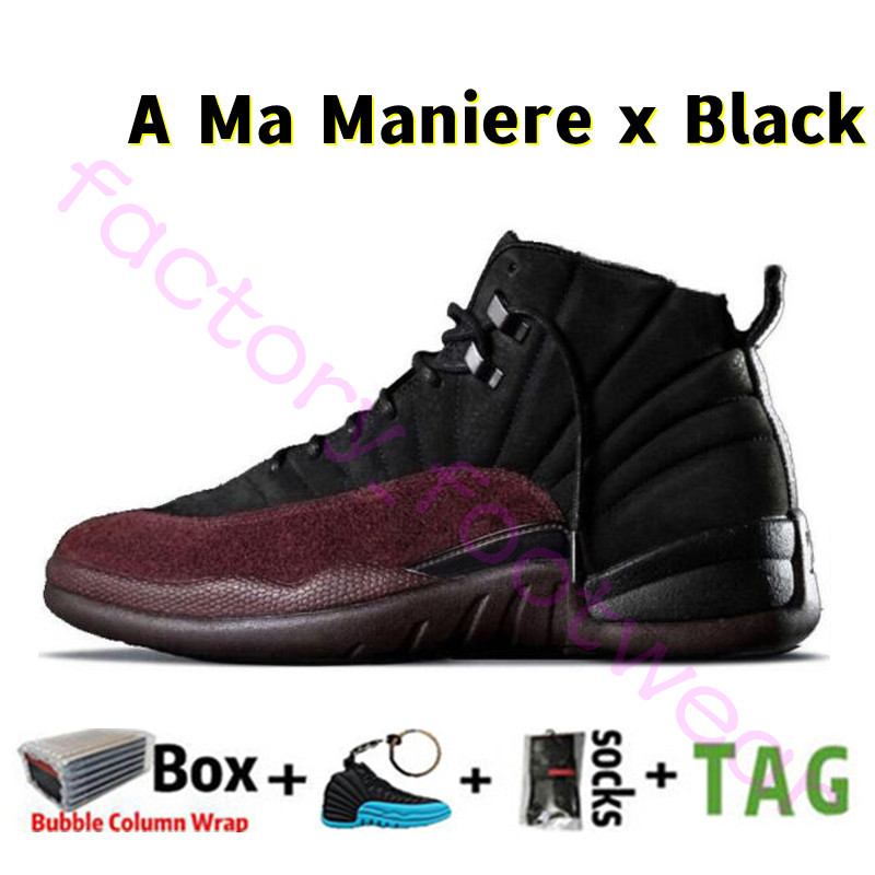 2023 مع مربع Jumpman 12 Mens Basketball Shoes 12s Varsity Cherry High OG Maniere x Black White University Blue Field Purple Men Women Sneakers Size 13