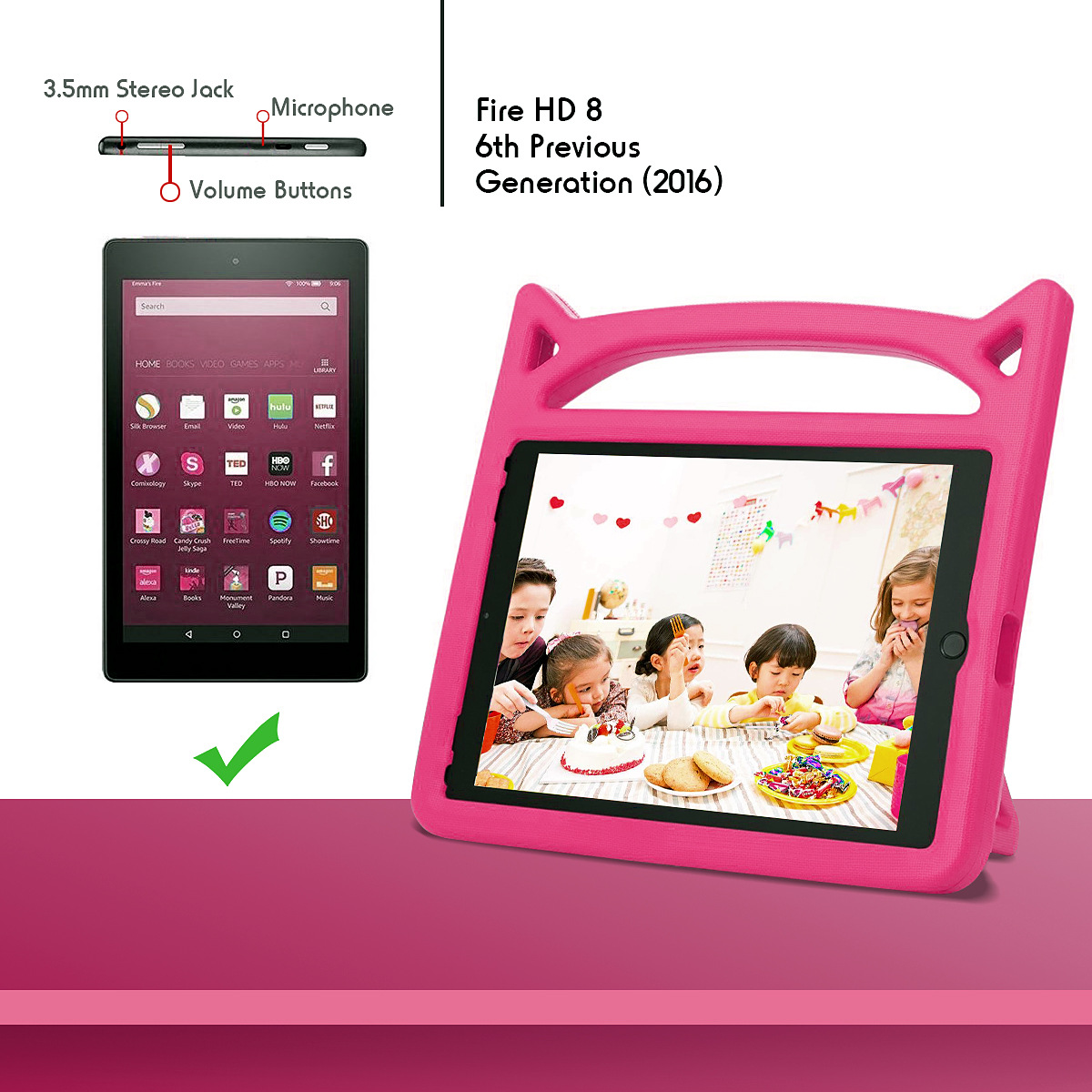 Étui pour tablette Fire 7 HD7 L'étui de protection pour ebook pour enfants est un cadeau tendance sur Amazon