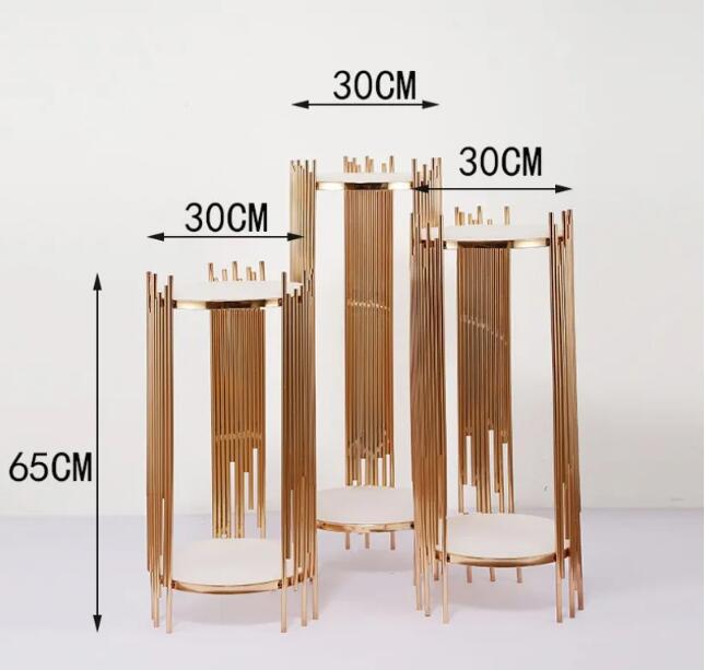 Piédestal d'arrière-plan de fête, grand événement, arc de ballons de fleurs, cylindre de Table, support de gâteau, Table à Dessert de mariage