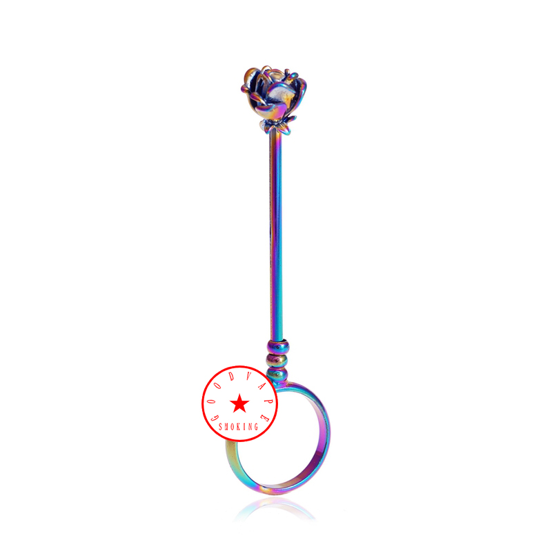 Latest Portable Adjustable Colorful Rainbow Bracket Clip Finger Ring Support Dry Herb Tobacco Preroll Cigarette Cigar Smoking Fixed Holder Clamp Tongs DHL