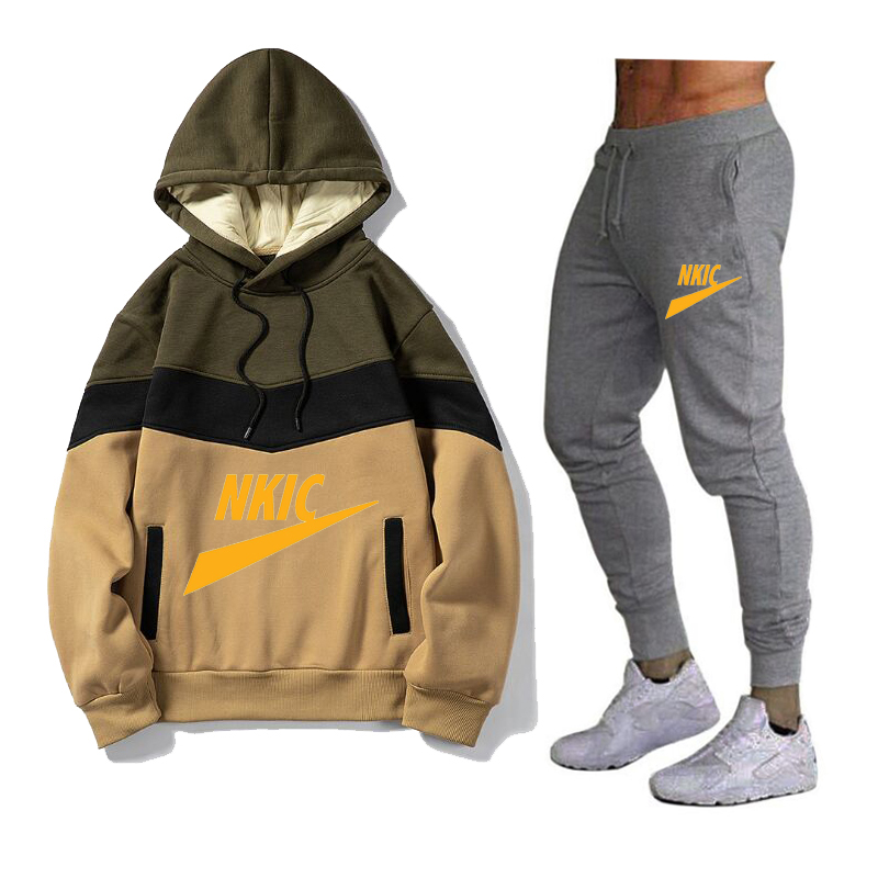 New Men's Autumn Winter Tracksuits Hoodie and Pants Casual Tracksuit Male Sportswear Brand Print Clothing Sweat Suit