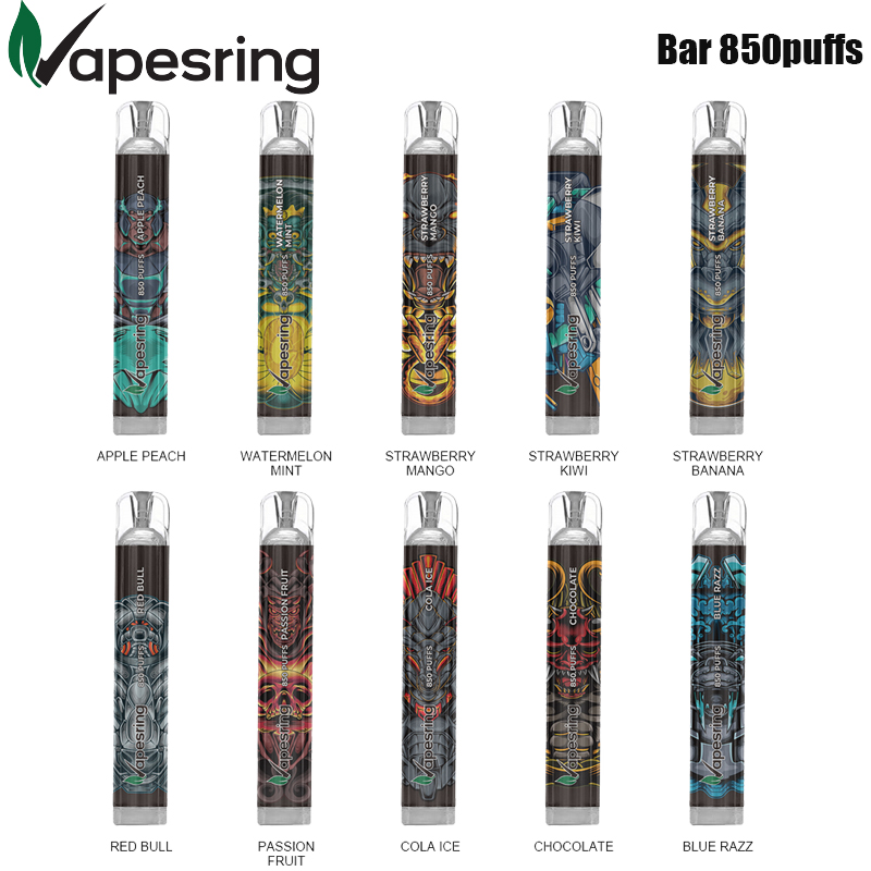 VapeSring Bar 850 Wegwerpset met 3 ml e-vloeistof 550 mAh batterij 10 kleuren beschikbaar Vaporizer Authentiek