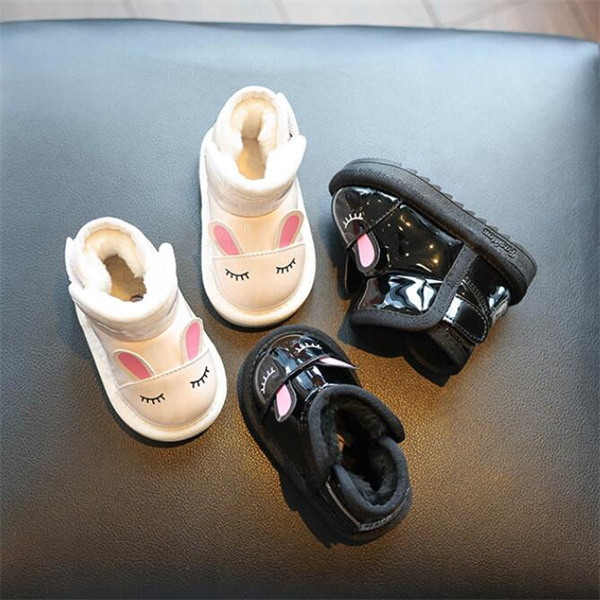 Winter nieuwe katoenen babymeisjesschoenen babyprinses snowboots plus fluwelen warme peuterschoenen met zachte zolen