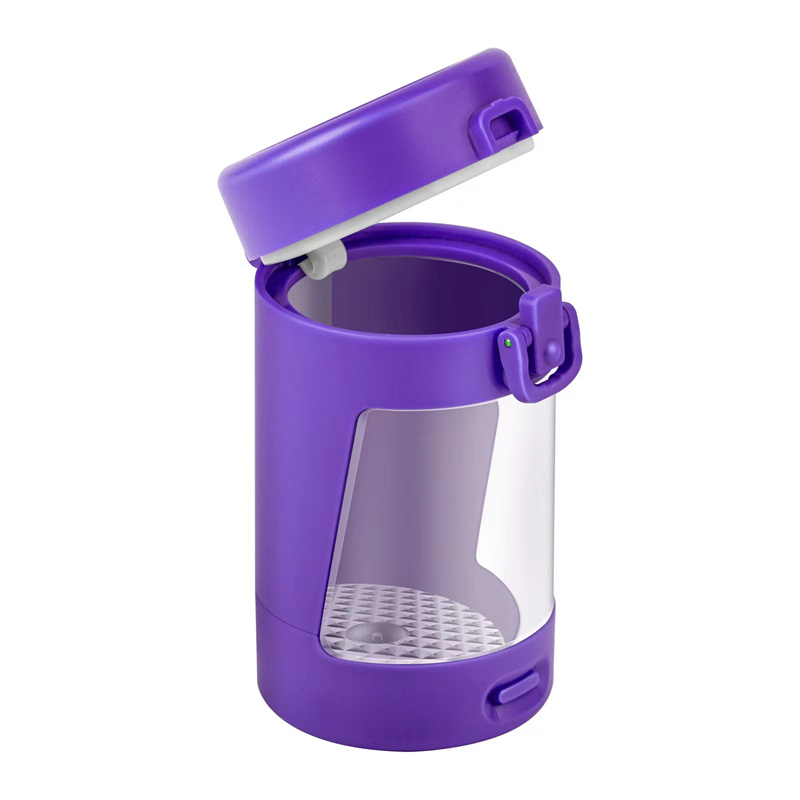 Tarro de almacenamiento abierto automáticamente, colorido, portátil, USB, iluminación LED, lupa, multifunción, hierba seca, especias, molinero, contenedor con sello, botella, tanque de almacenamiento de cocina