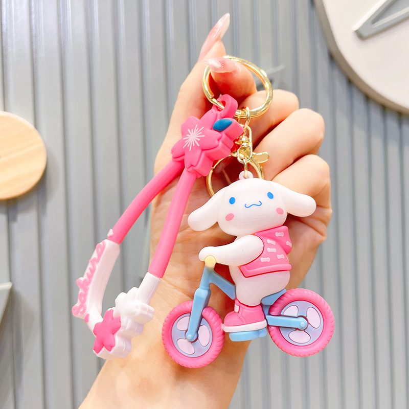 Kuromi bicicleta boneca chaveiro carro pequeno pingente saco decoração brinquedos infantis