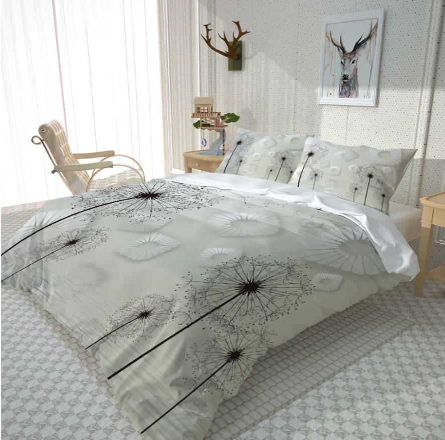 Ensemble de literie pissenlit ensembles de literie 3d drap de lit housse de couette taie d'oreiller textiles de maison