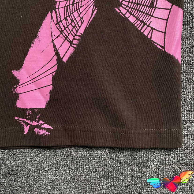 Camisetas para hombres 2023 Hip Hop Sp5der Tank Tops Hombres Mujeres Alta Calidad Young Thug Spider Tops Sin mangas 555555 Tee Pink Graphic Web T-shirt