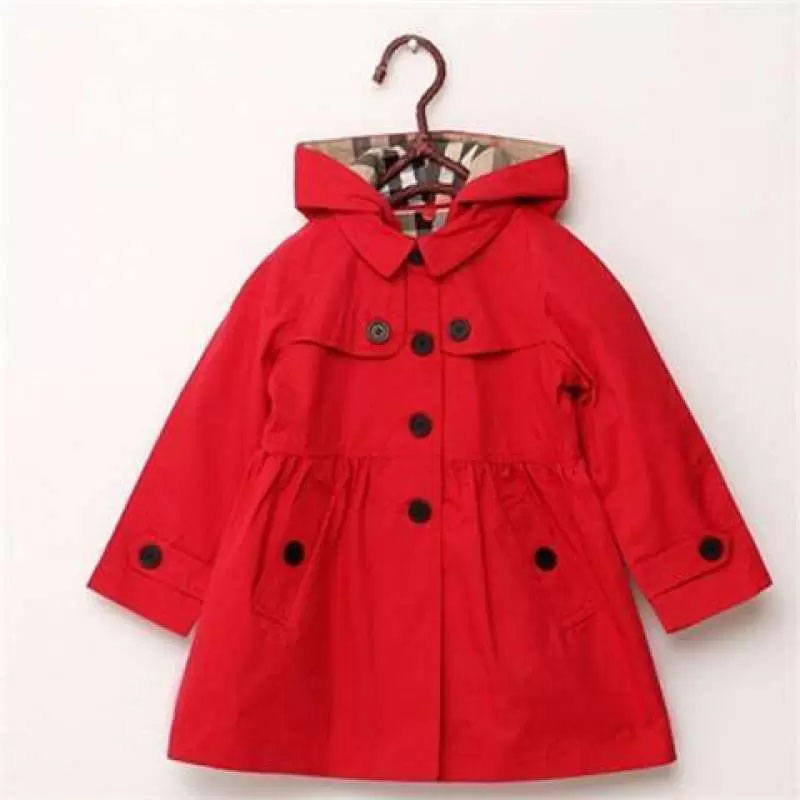 Baby Kid Coat Children Wear Girl Trench Jacket Autumn Princess Solid Medium Length Single breasted Windbreaker Baby Coats Clothing Size Height 100CM-160CM