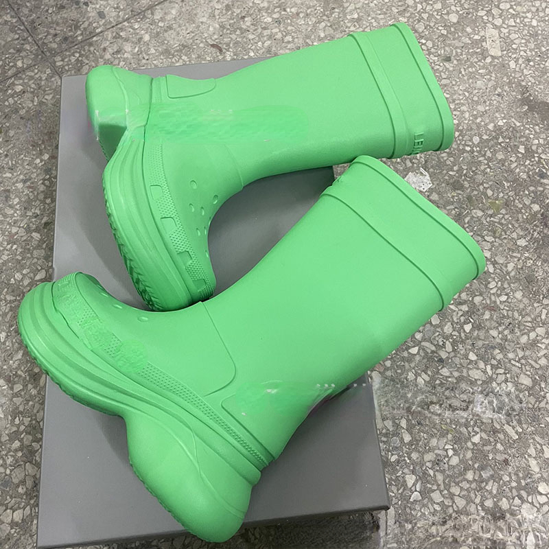 Unisex-Designer-Regenstiefel, Gummi-Kniestiefel, für Paare, modische, wasserdichte Regenschuhe mit dicken Sohlen