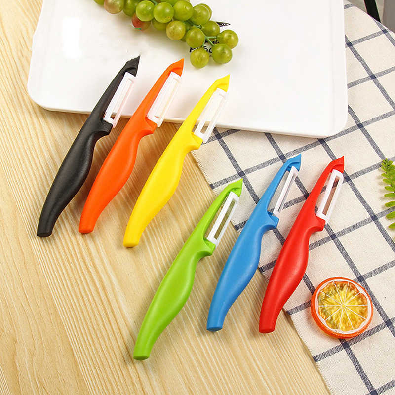 Ny keramisk fruktgrönsaksskalare knivhandhållen Planer Rostfritt stål Blad Potatisskivare hastighet Cutter Rustproof Kitchen Tools