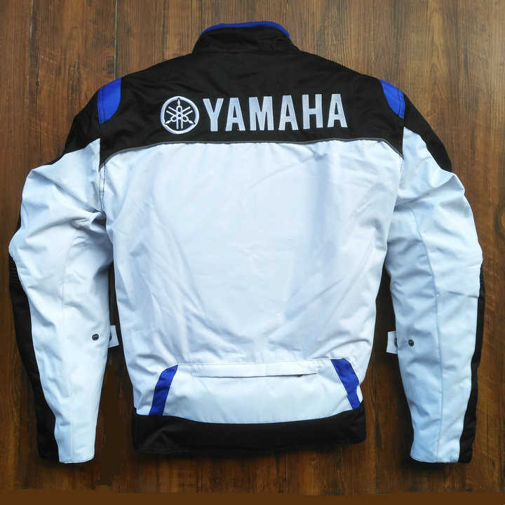 Four seasons motorcycle suit men's motorcycle suit Racing suit anti-fall suit Motorcycle jacket blue and white L23118