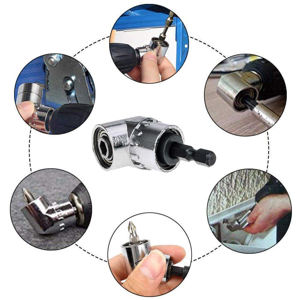 Ângulo de grau Adaptador de suporte do chave de fenda Adaptador Bocos ajustáveis ​​para a chave de fenda Bit Angle Hex Hex Bit Socket '