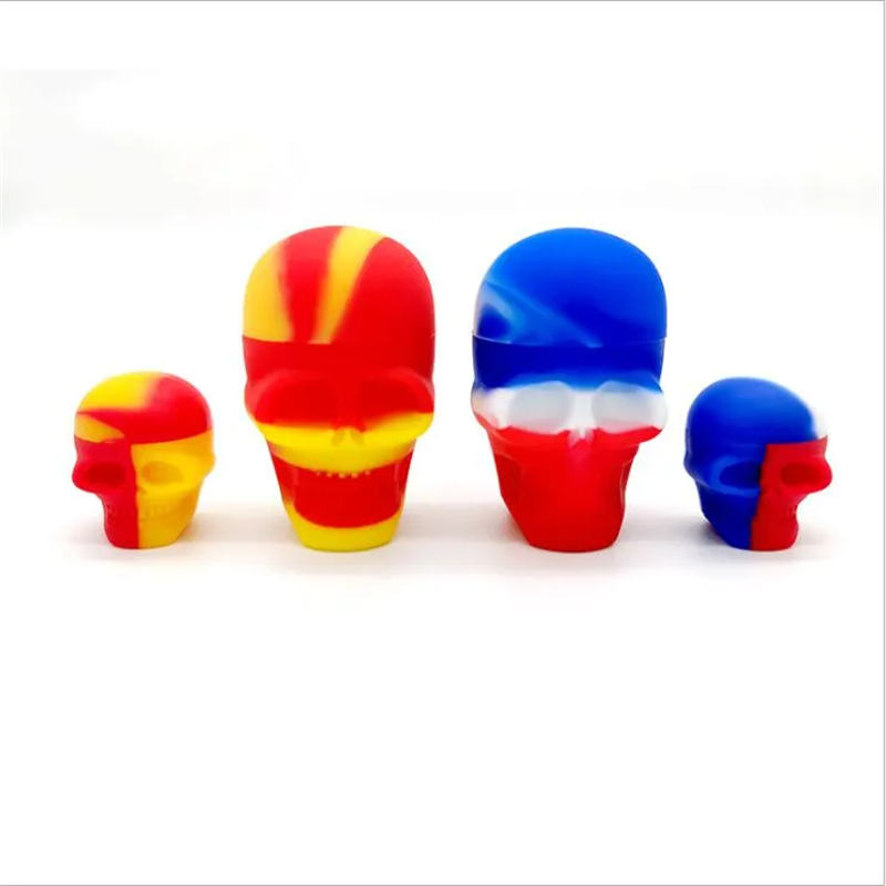 15ML Skull Nonstick Wax Containers Silicone Box Smoking Accessories Food Grade Jars 15 ml Silicon Storage for Slick Butane Oils Dab Tools Waxs Jars Holder Storage