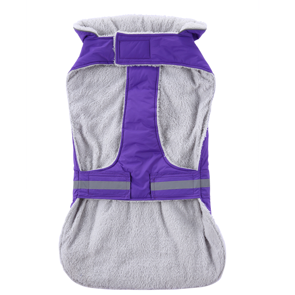 Giacche calde Gilet riflettente cani, Giacca riflettente cani, Cappotto morbido costume Abbigliamento cani di taglia piccola, media e grande, Viola