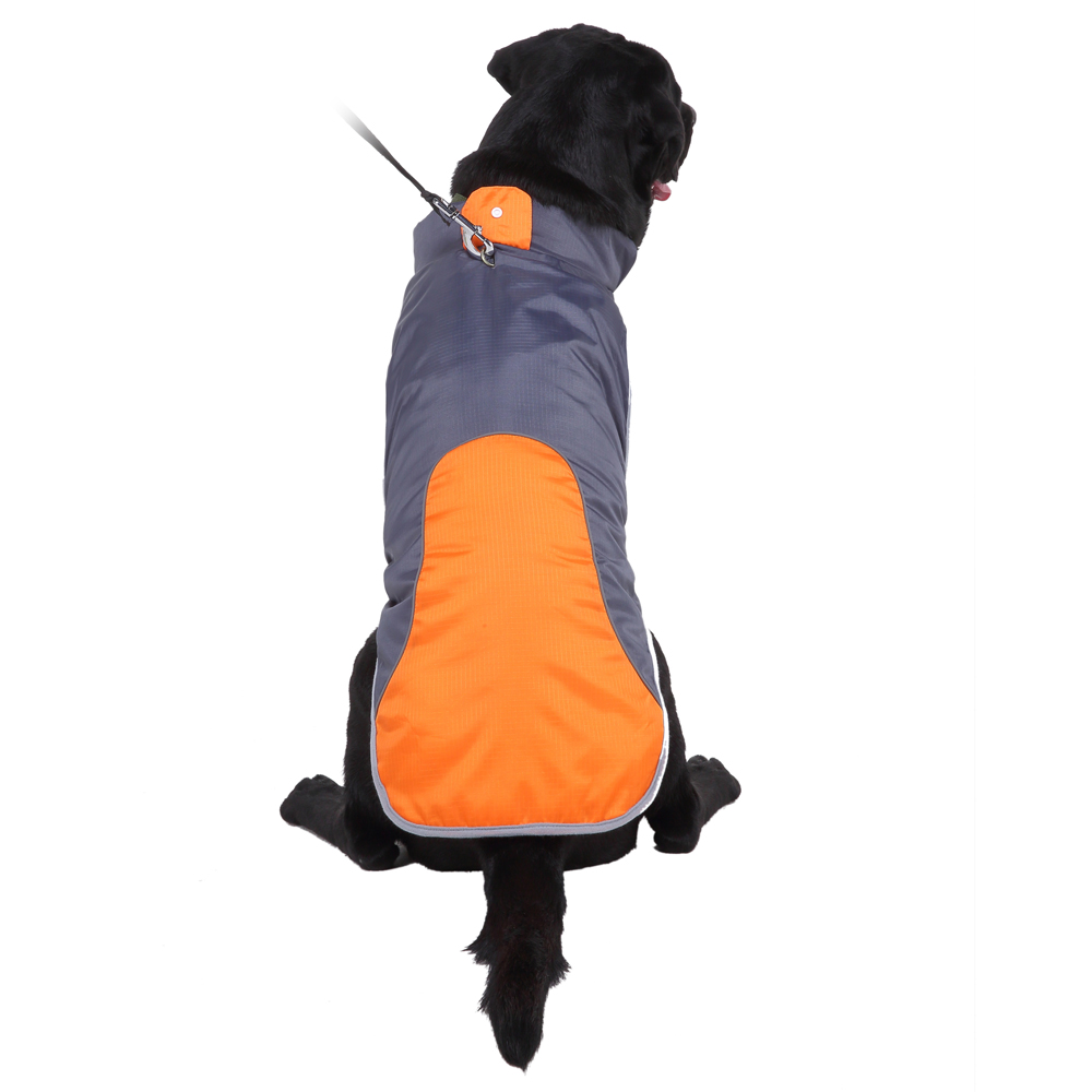 Vêtements pour chiens Gilet imperméable Veste pour chien avec anneau de laisse Manteau pour animaux de compagnie pour la randonnée Pull réfléchissant résistant à l'eau pour petit, moyen et grand, Orange