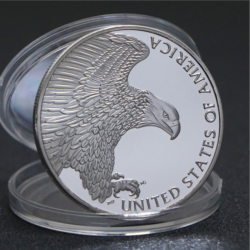 Arts and Crafts 2019 Foreign Trade Eagle Ocean Commemorative Silver Coin