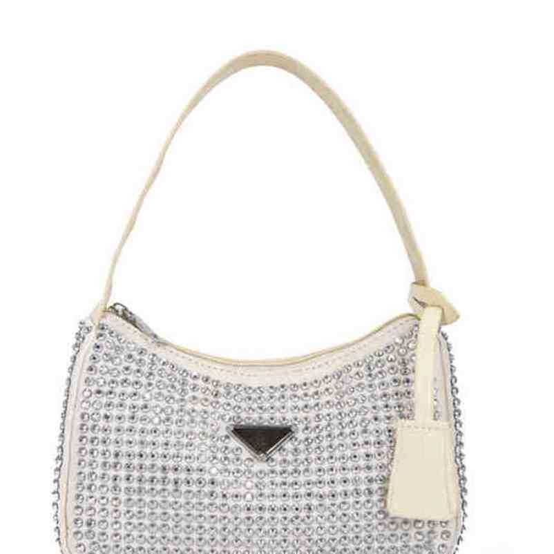 2024 New luxury high quality handbag underarm with diamond Rhinestone red style satchel saddle