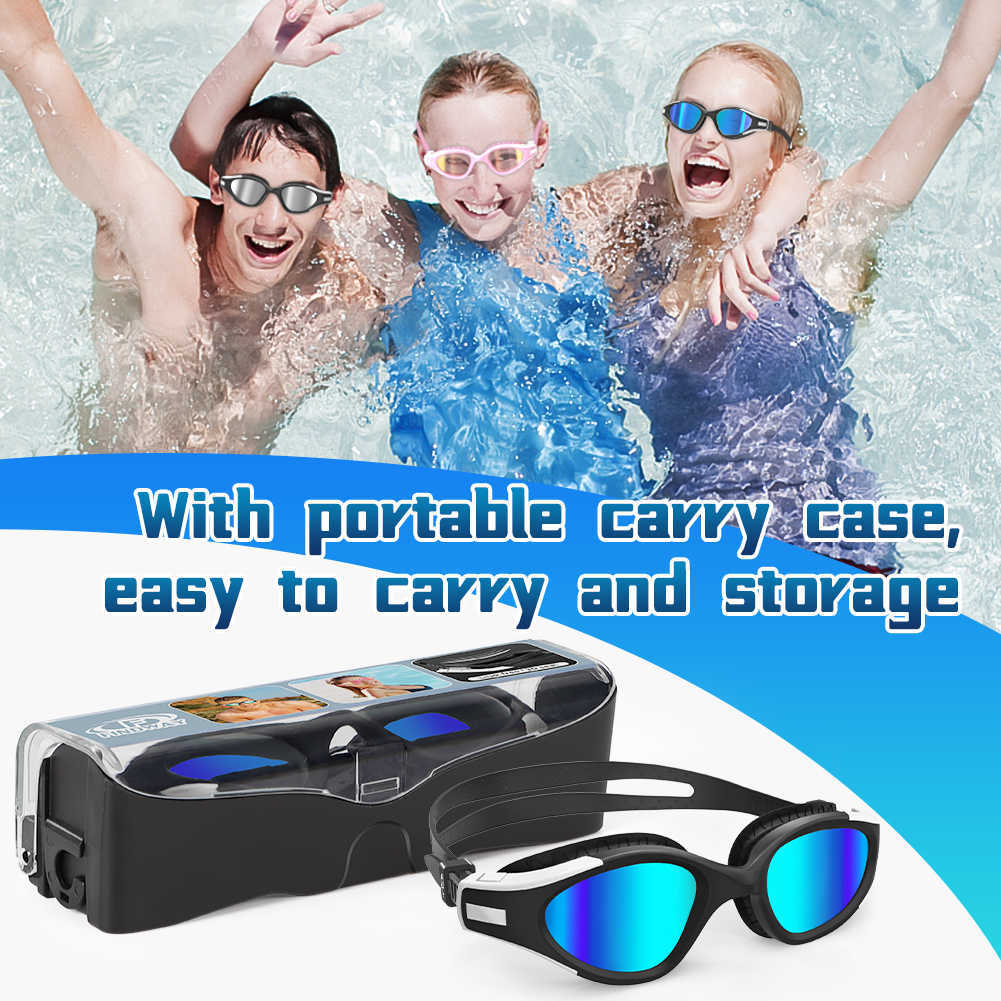 Bril findway anti zwembril mist uv bescherming Zachte siliconen neusbrug geen lekkage voor volwassenen mannen vrouwen zwemmen accessoires p230408