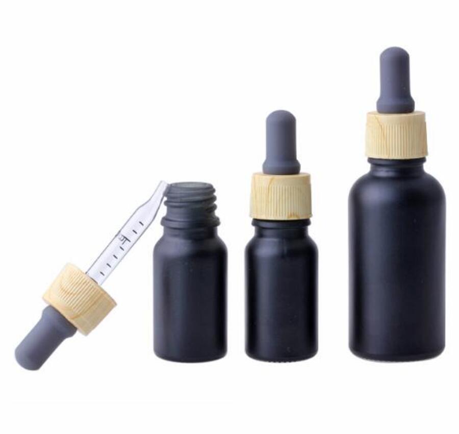 10ml 30 ml preto girass de vidro fosco frasco de frasco nasal gotasco e pacote de garrafa líquido recarregável