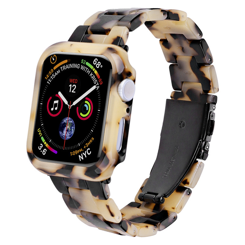 for Apple Watch Ultra Series 8 7 6 5 4 SE Premium Resin Slim Protective Case Band Strap Cover 41mm 44mm 45mm 49mm