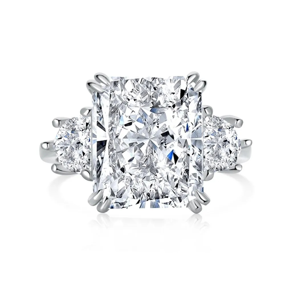 14 스타일 Moissanite 다이아몬드 반지 100% Real 925 여성용 신부 약혼 보석을위한 스털링 실버 파티 웨딩 밴드 반지