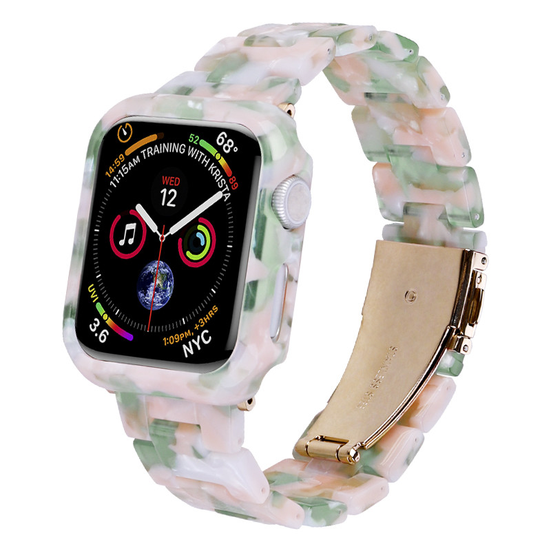 for Apple Watch Ultra Series 8 7 6 5 4 SE Premium Resin Slim Protective Case Band Strap Cover 41mm 44mm 45mm 49mm