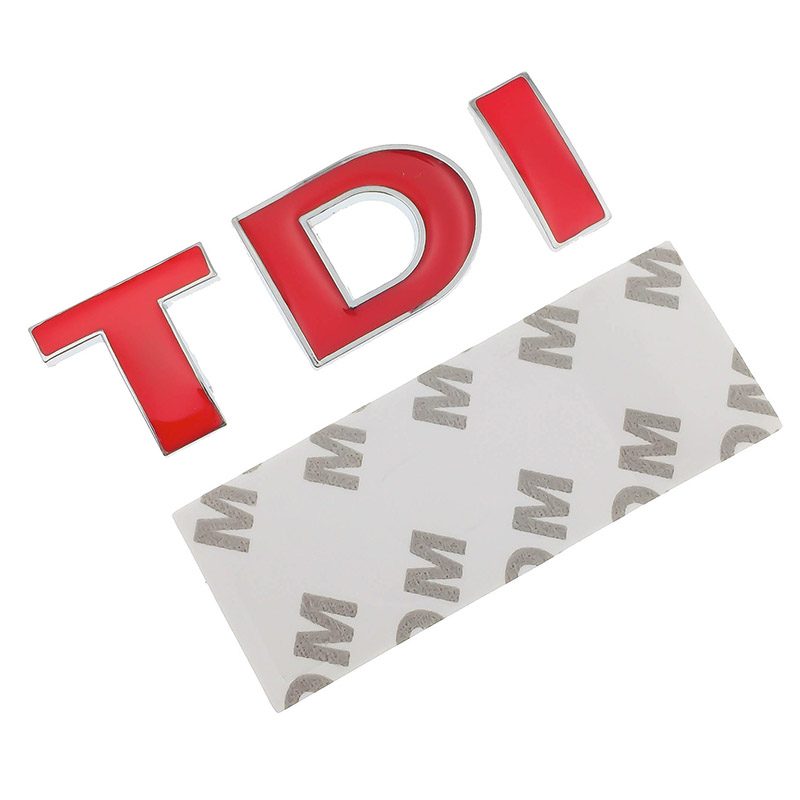 For VW Golf JETTA PASSAT MK4 MK5 MK6 skoda Silver Red Solid TDI Logo Badge Metal Emblem Decal Car Sticker Accessories