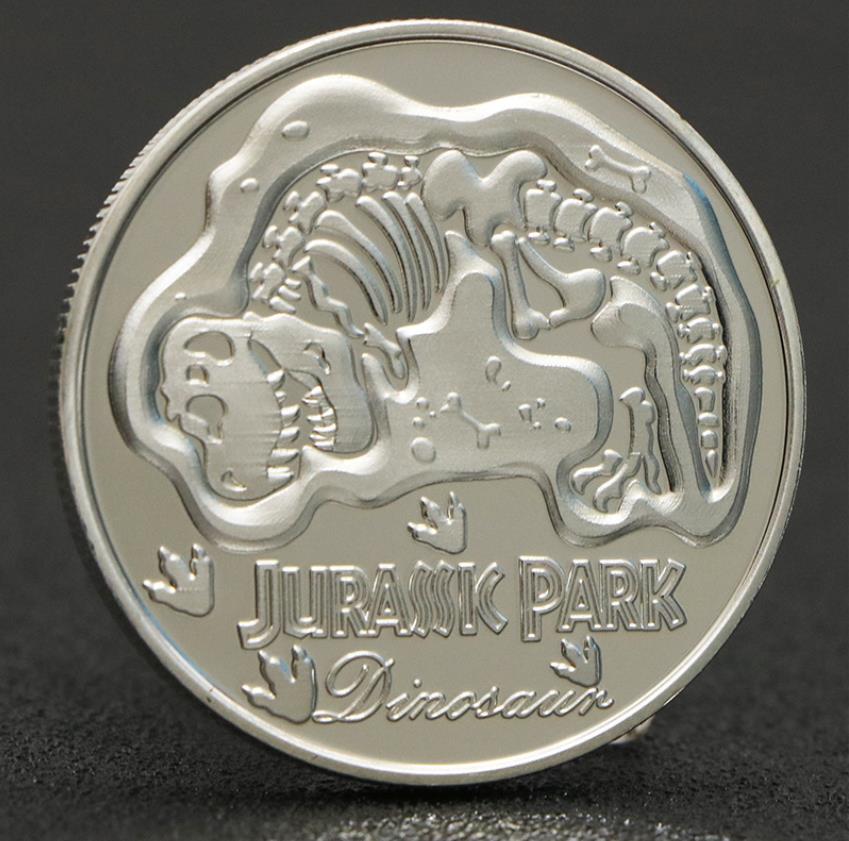 Arts and Crafts Silver plated commemorative coin of dinosaurs in Jurassic Park, USA