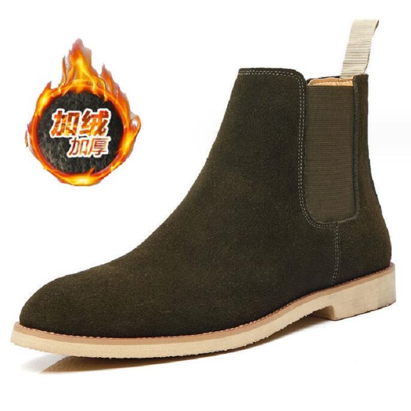 Grote maat heren casual ademend lederen enkellaarsjes Nubuck Chelsea laarsjes jonge heer cowboyschoenen herfst winter 10A46