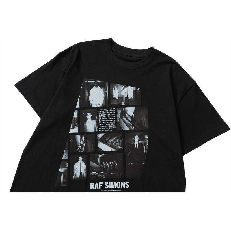 T-shirts masculins raf Simons Nouveau printemps et photo d'été T-shirt à manches courtes de haute qualité Coton Round de haute qualité