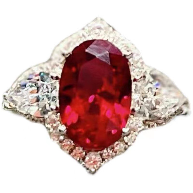 Charm Ruby Diamond Anello 925 Sterling Silver Engagement Anelli matrimoni donne Regola di gioielli da festa da sposa