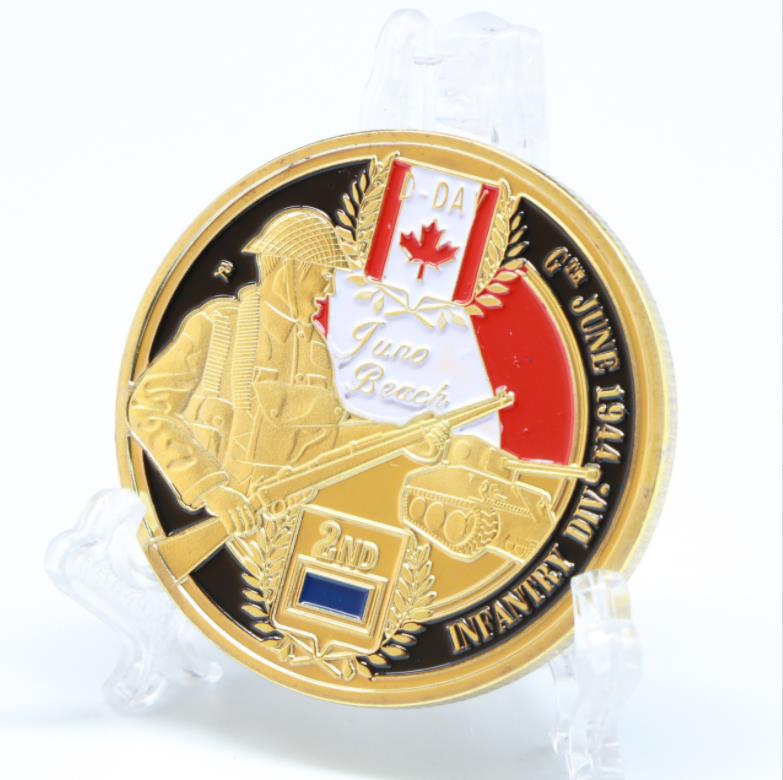 Arts and Crafts Commemorative coin of US Army Landing in Maple Leaf Normandy