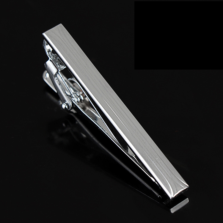 MENS TIE CLIP Luxury Fashion Metal Stripe Tone Bar Smycken för män Släpplås Suit Tie Present Silvery Color Accessories