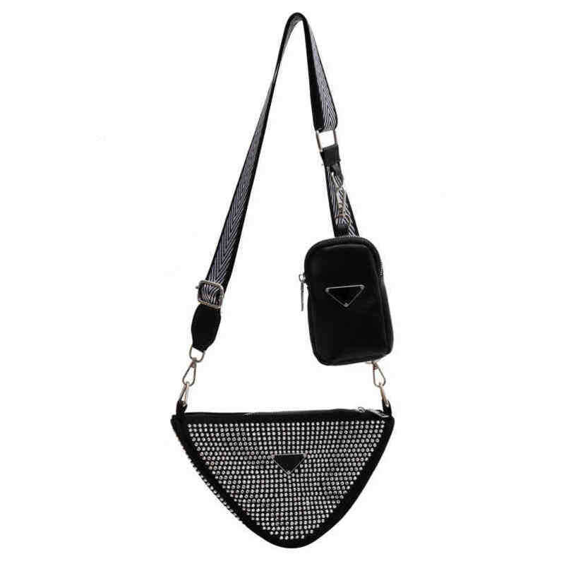 2024 Nouveau designer pour femmes crossbody épaule chaude brillant simple saut de triangle de strass