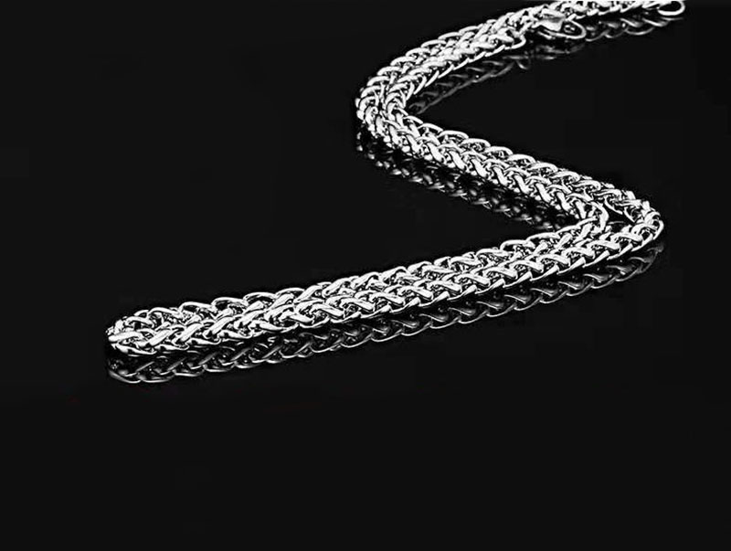 Colar de corrente de aço de titânio masculino Chain de corrente de cobra plana de corrente de corrente de corrente de corrente de água de onda de onda de aço de aço inoxidável jóias de jóias da corrente