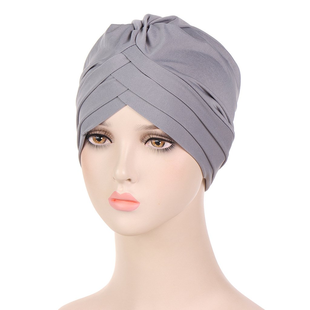 New Hijab Chemo Cancer Beanies Turbans Hats Cap Pre Tied Twisted Solid Headwrap Headwear for Women Hair Loss Cover