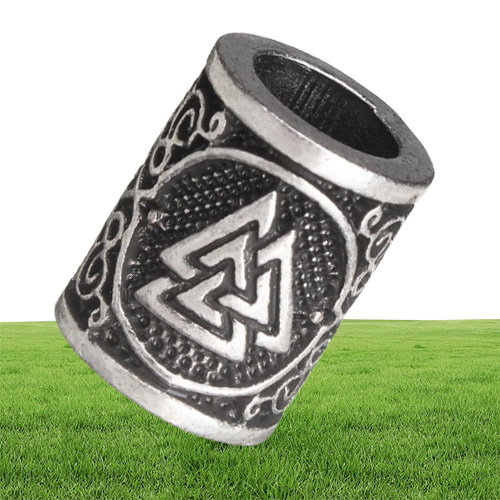 Antique Silver Hair Braid Broda Dreadlock Pierinki Rurki Wiking Rune Charm Pendant do DIY Naszyjnik Making279Y3338951