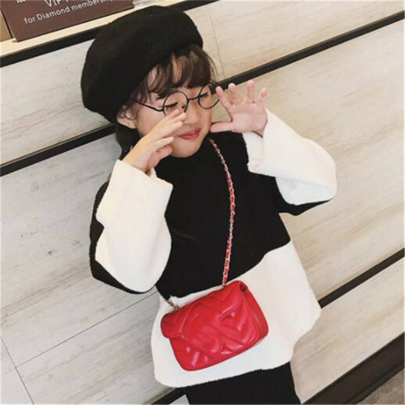 Barn designer handväskor mini handväska kedja metall bokstav axel väskor tonåring barn flickor pu messenger väskor