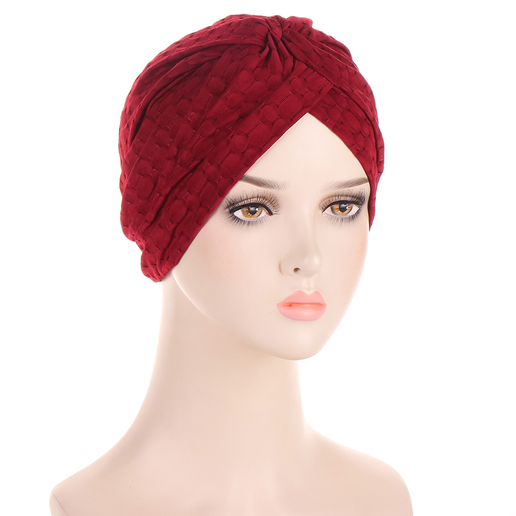 Nowe oddychające damskie głowę opakowanie moda Indie Hat Soild Color Turban Cap muzułmańska masa hidżabowa maska ​​żeńska