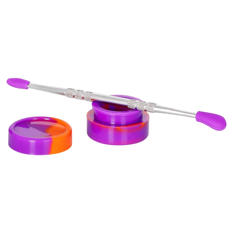 Glass Pipes Smoking Bucket Set Silicone Oil Box Metal Tobacco Spoon Three-In-One Set Smoking Accessories