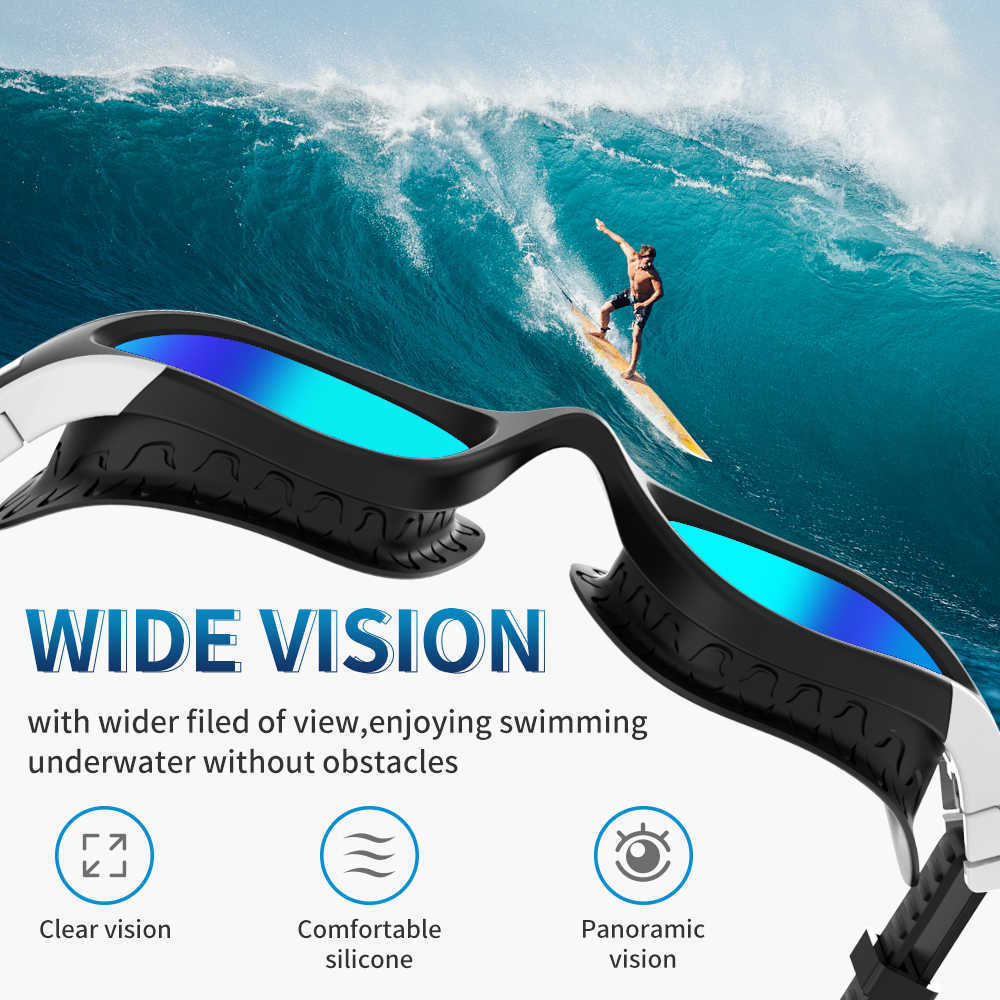 Bril findway anti zwembril mist uv bescherming Zachte siliconen neusbrug geen lekkage voor volwassenen mannen vrouwen zwemmen accessoires p230408