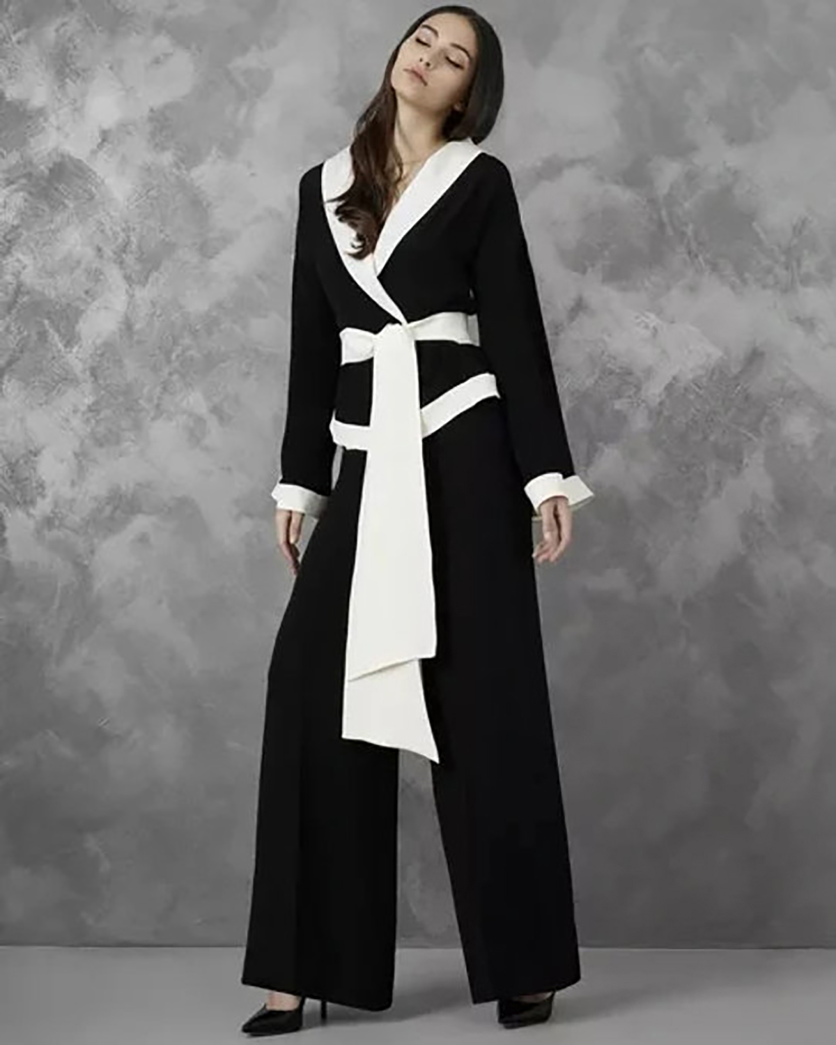 Costume de défilé de mode pour femmes, 2 pièces, noir et blanc, Blazer ample, ensemble haut, fête, bal, tenues sur mesure