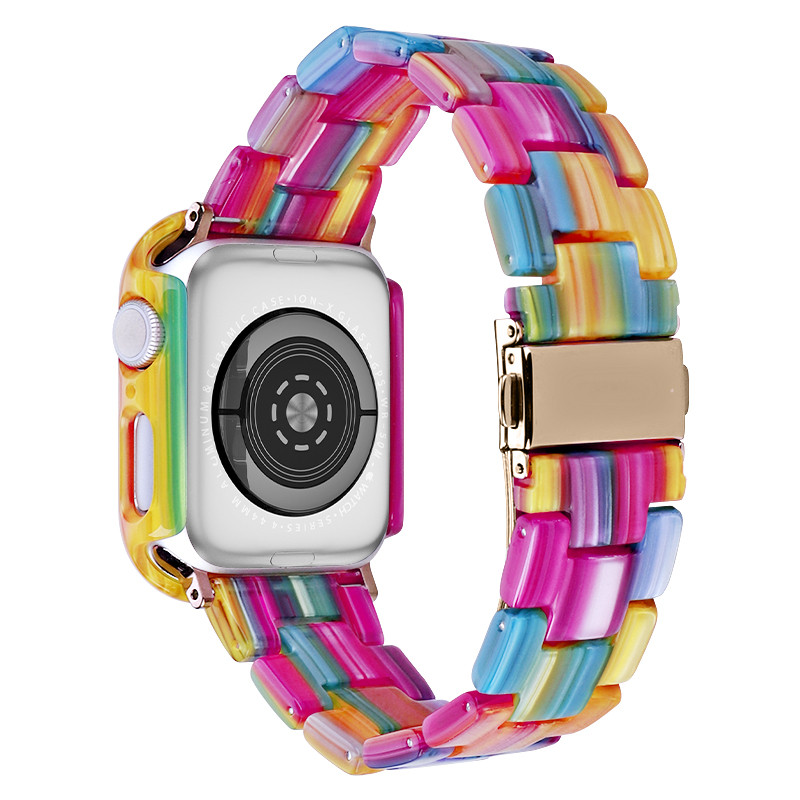 for Apple Watch Ultra Series 8 7 6 5 4 SE Premium Resin Slim Protective Case Band Strap Cover 41mm 44mm 45mm 49mm