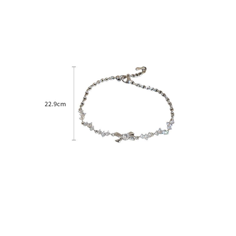 Bracelet à fleurs en Zircon élégant pour femmes et filles, breloque couleur argent, plantes, bijoux de luxe de styliste, cadeaux