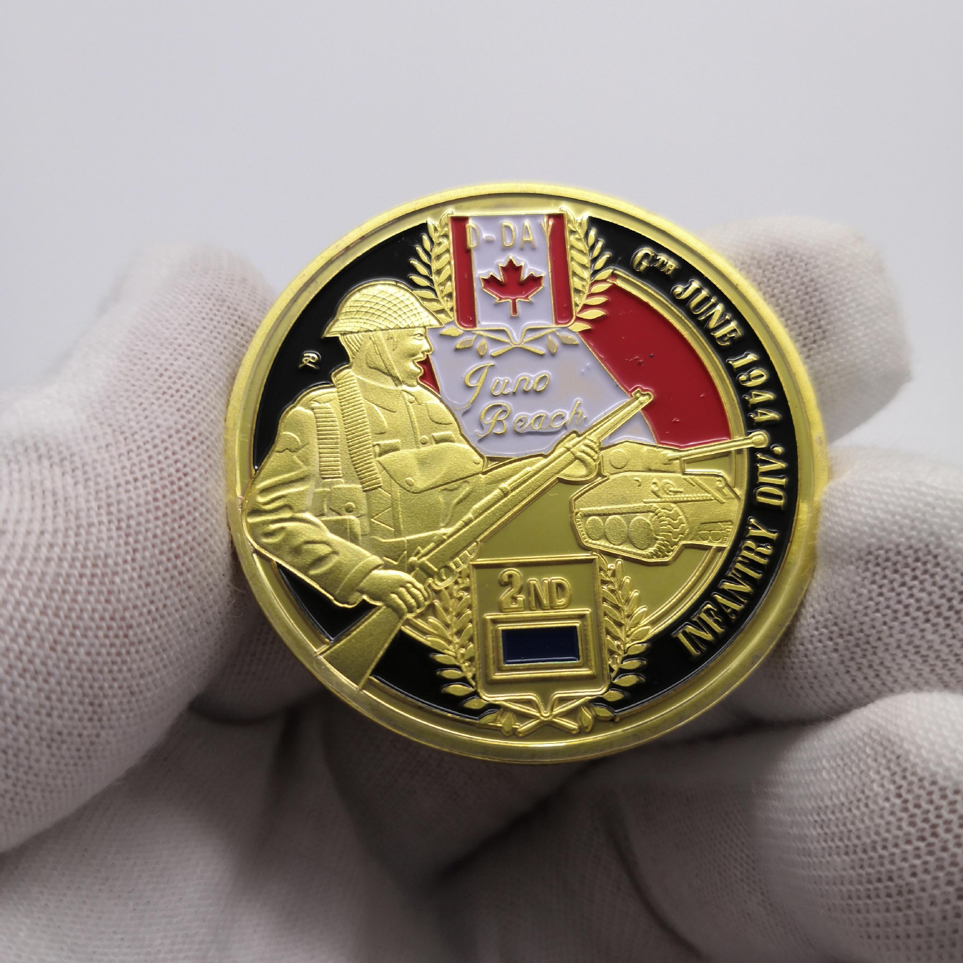 Arts and Crafts Commemorative coin of US Army Landing in Maple Leaf Normandy